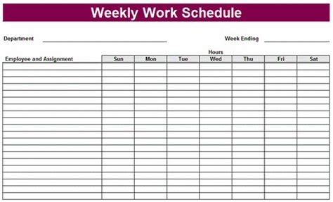 工作分配表設計|Free schedule templates 